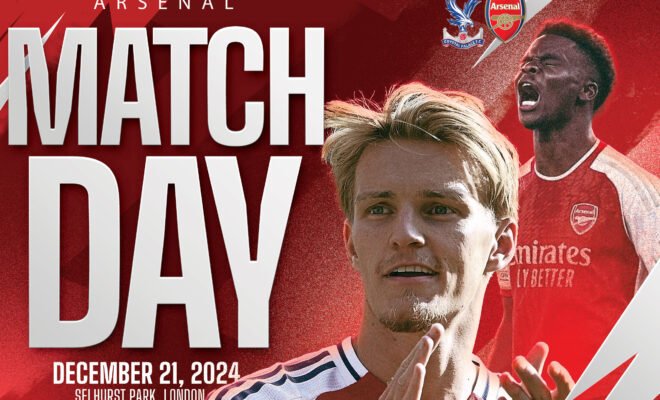 Crystal Palace vs Arsenal Premier League clash at Selhurst Park.