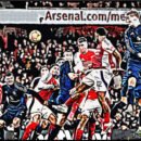 Jurrien Timber rises above the Manchester United defense to score a crucial header for Arsenal in their 2-0 Premier League victory