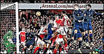 Jurrien Timber rises above the Manchester United defense to score a crucial header for Arsenal in their 2-0 Premier League victory